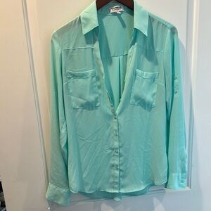 Express Women's Turquoise Portofino Button-Down Shirt